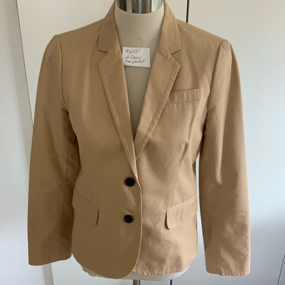 J. Crew “Schoolboy” tan long sleeve jacket